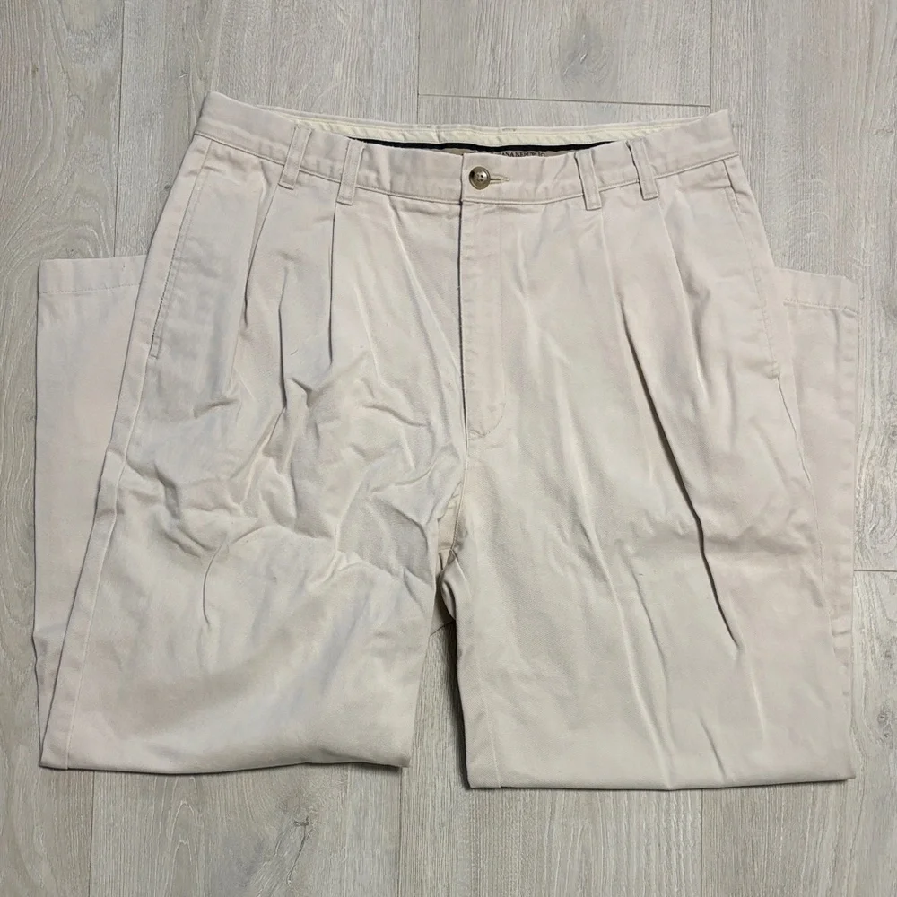 🔥BUNDLESALE Mens 36/27 Banana Republic Light Tan Pleated Chinos Khaki Pants